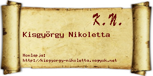Kisgyörgy Nikoletta névjegykártya