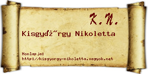 Kisgyörgy Nikoletta névjegykártya