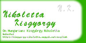 nikoletta kisgyorgy business card