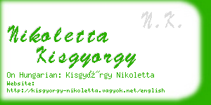 nikoletta kisgyorgy business card